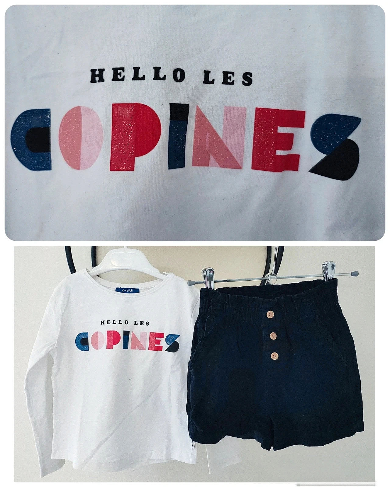 4 ans ensemble teeshirt Okaïdi et short côtelé kiabi